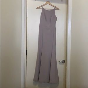 Bridesmaid/Wedding/Prom long taupe dress